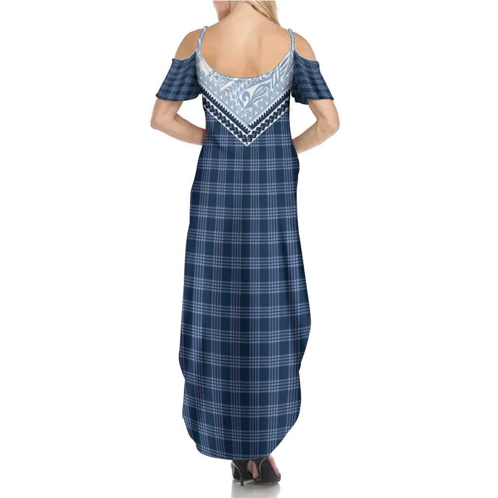 Aloha Hawaii Cowboys Paniolo Family Matching Summer Maxi Dress and Hawaiian Shirt Navy Blue Palaka LT7 - Polynesian Pride