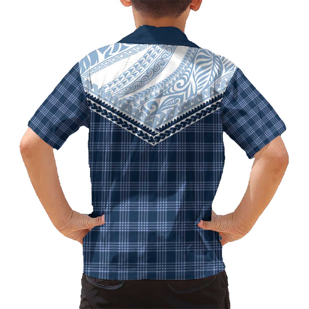 Aloha Hawaii Cowboys Paniolo Kid Hawaiian Shirt Navy Blue Palaka - Polynesian Pride