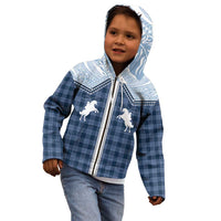 Aloha Hawaii Cowboys Paniolo Kid Hoodie Navy Blue Palaka - Polynesian Pride
