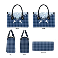 Aloha Hawaii Cowboys Paniolo Leather Bag Navy Blue Palaka - Polynesian Pride