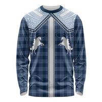 Aloha Hawaii Cowboys Paniolo Long Sleeve Shirt Navy Blue Palaka - Polynesian Pride