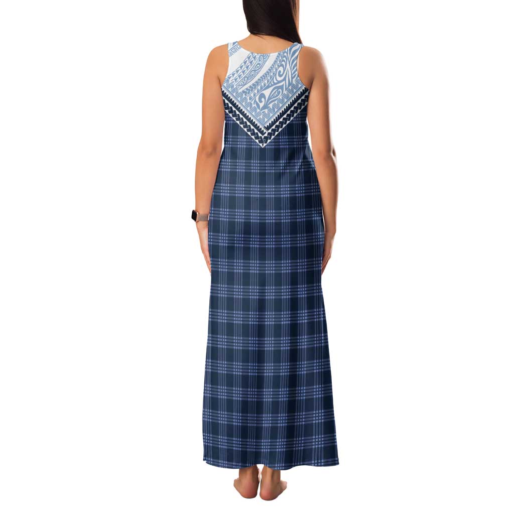 Aloha Hawaii Cowboys Paniolo Tank Maxi Dress Navy Blue Palaka - Polynesian Pride