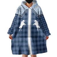 Aloha Hawaii Cowboys Paniolo Wearable Blanket Hoodie Navy Blue Palaka - Polynesian Pride