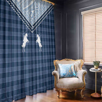 Aloha Hawaii Cowboys Paniolo Window Curtain Navy Blue Palaka LT7 - Polynesian Pride