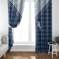Aloha Hawaii Cowboys Paniolo Window Curtain Navy Blue Palaka LT7 - Polynesian Pride