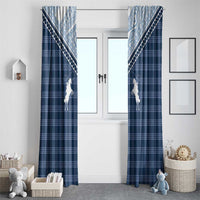Aloha Hawaii Cowboys Paniolo Window Curtain Navy Blue Palaka LT7 - Polynesian Pride