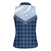 Aloha Hawaii Cowboys Paniolo Women Sleeveless Polo Shirt Navy Blue Palaka LT7 - Polynesian Pride