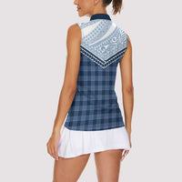 Aloha Hawaii Cowboys Paniolo Women Sleeveless Polo Shirt Navy Blue Palaka LT7 - Polynesian Pride