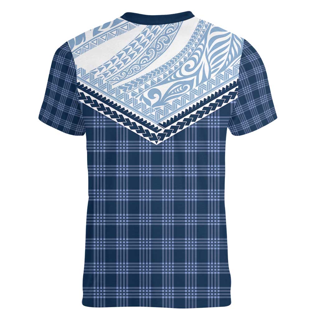 Aloha Hawaii Cowboys Paniolo Women V-Neck T-Shirt Navy Blue Palaka LT7 - Polynesian Pride