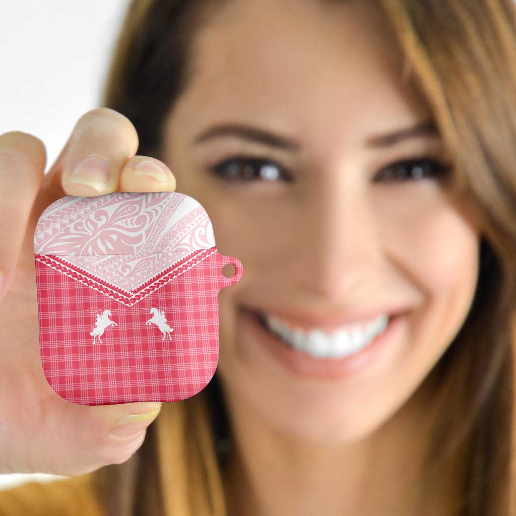 Aloha Hawaii Cowboys Paniolo AirPods Case Rose Palaka - Polynesian Pride