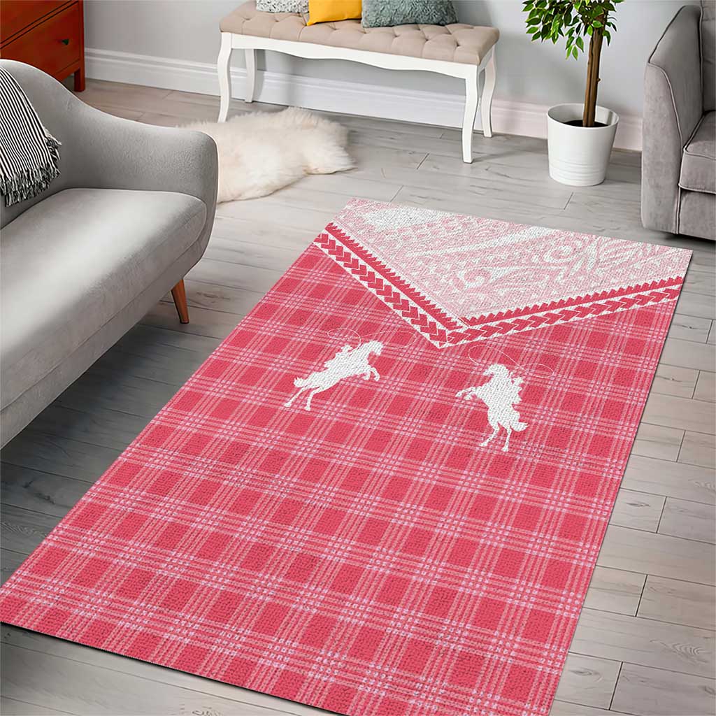 Aloha Hawaii Cowboys Paniolo Area Rug Rose Palaka - Polynesian Pride