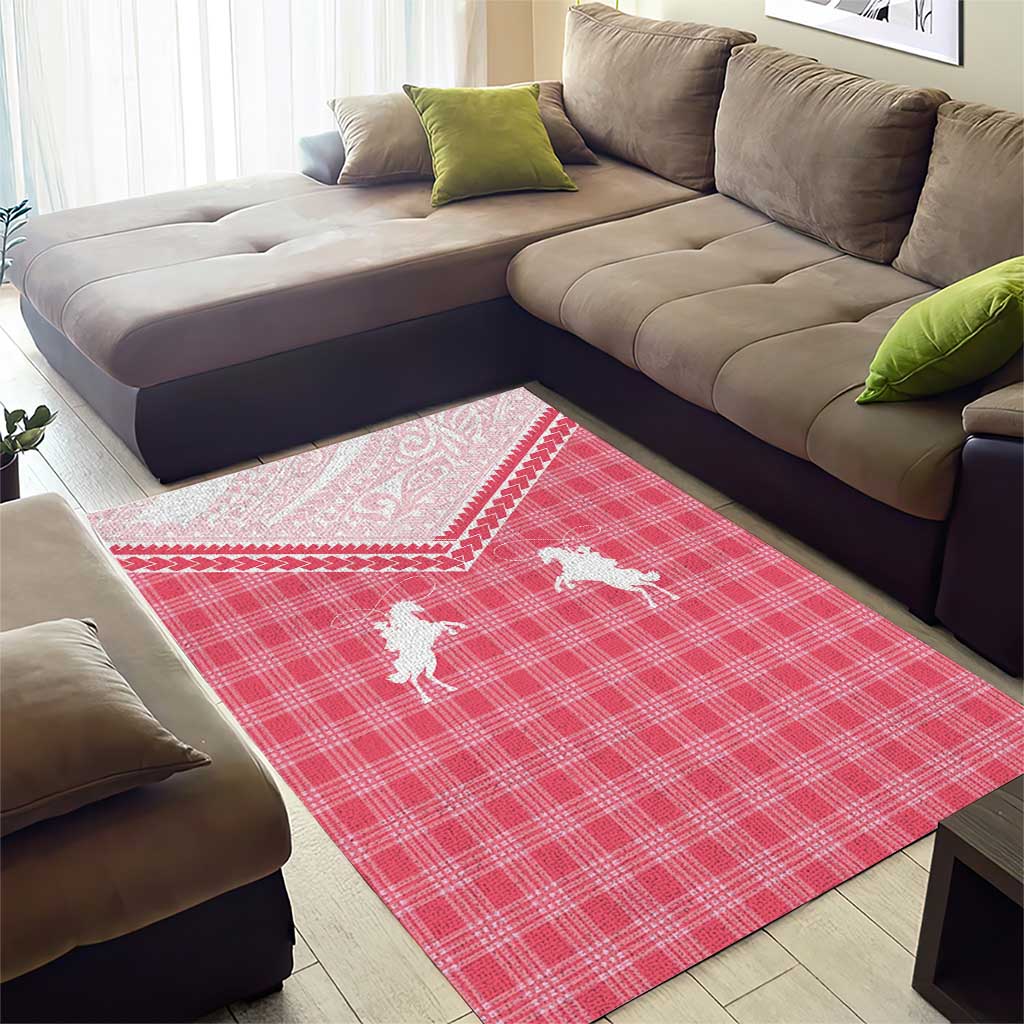 Aloha Hawaii Cowboys Paniolo Area Rug Rose Palaka - Polynesian Pride