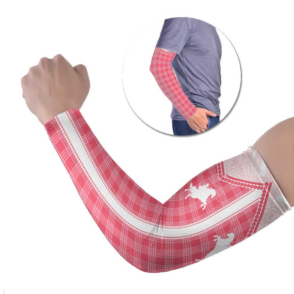 Aloha Hawaii Cowboys Paniolo Arm Sleeves Rose Palaka LT7 Set of 2 Pink - Polynesian Pride