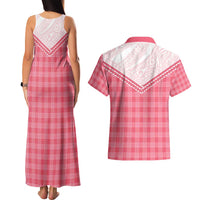 Aloha Hawaii Cowboys Paniolo Couples Matching Tank Maxi Dress and Hawaiian Shirt Rose Palaka LT7 - Polynesian Pride