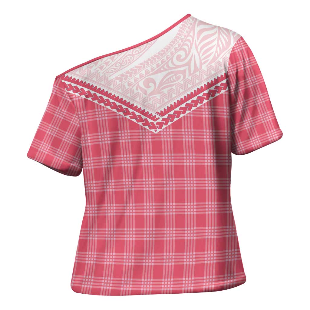 Aloha Hawaii Cowboys Paniolo Cross Shoulder Shirt Rose Palaka - Polynesian Pride