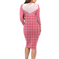 Aloha Hawaii Cowboys Paniolo Family Matching Long Sleeve Bodycon Dress and Hawaiian Shirt Rose Palaka LT7 - Polynesian Pride