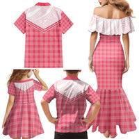 Aloha Hawaii Cowboys Paniolo Family Matching Mermaid Dress and Hawaiian Shirt Rose Palaka LT7 - Polynesian Pride