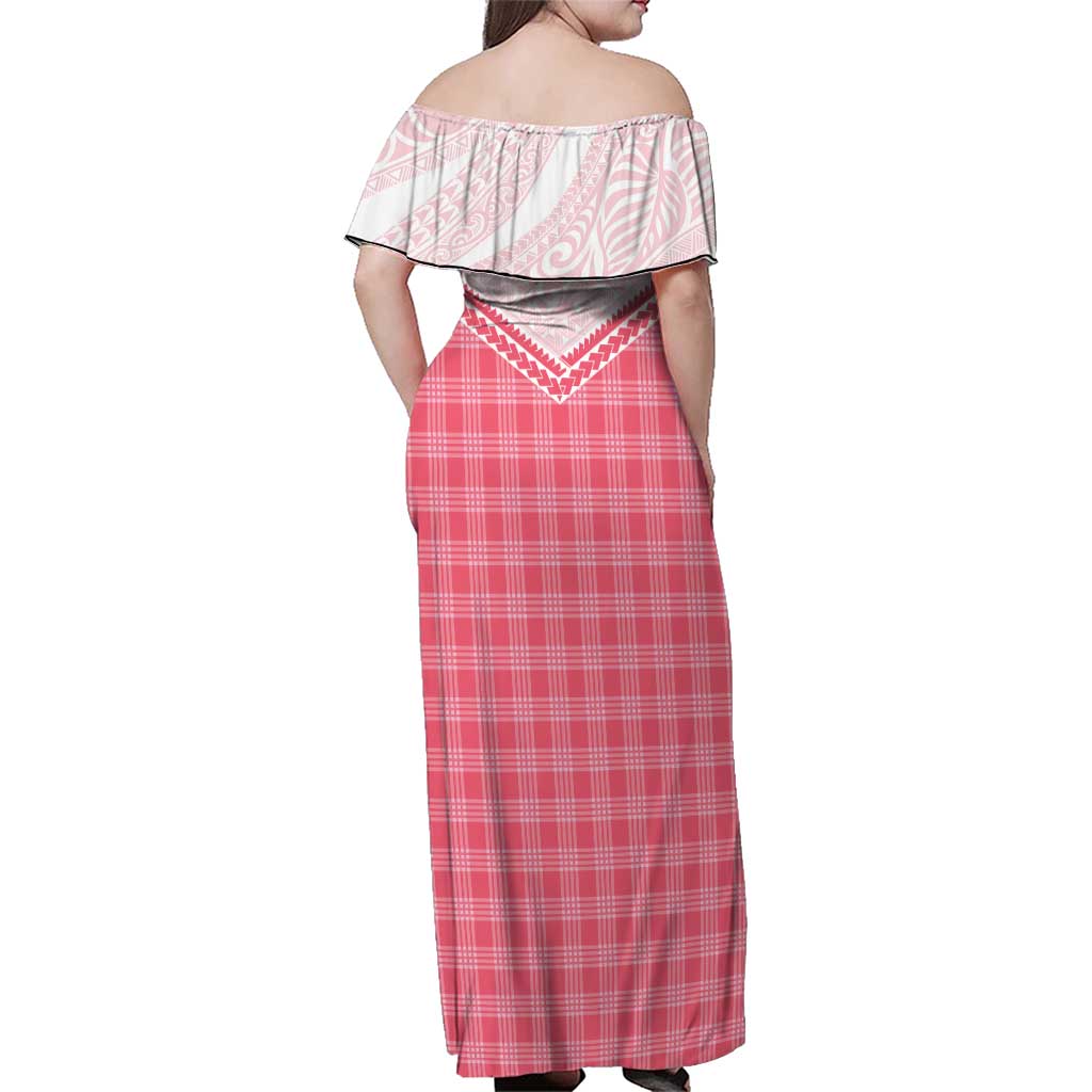 Aloha Hawaii Cowboys Paniolo Family Matching Off Shoulder Maxi Dress and Hawaiian Shirt Rose Palaka LT7 - Polynesian Pride