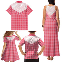 Aloha Hawaii Cowboys Paniolo Family Matching Tank Maxi Dress and Hawaiian Shirt Rose Palaka LT7 - Polynesian Pride
