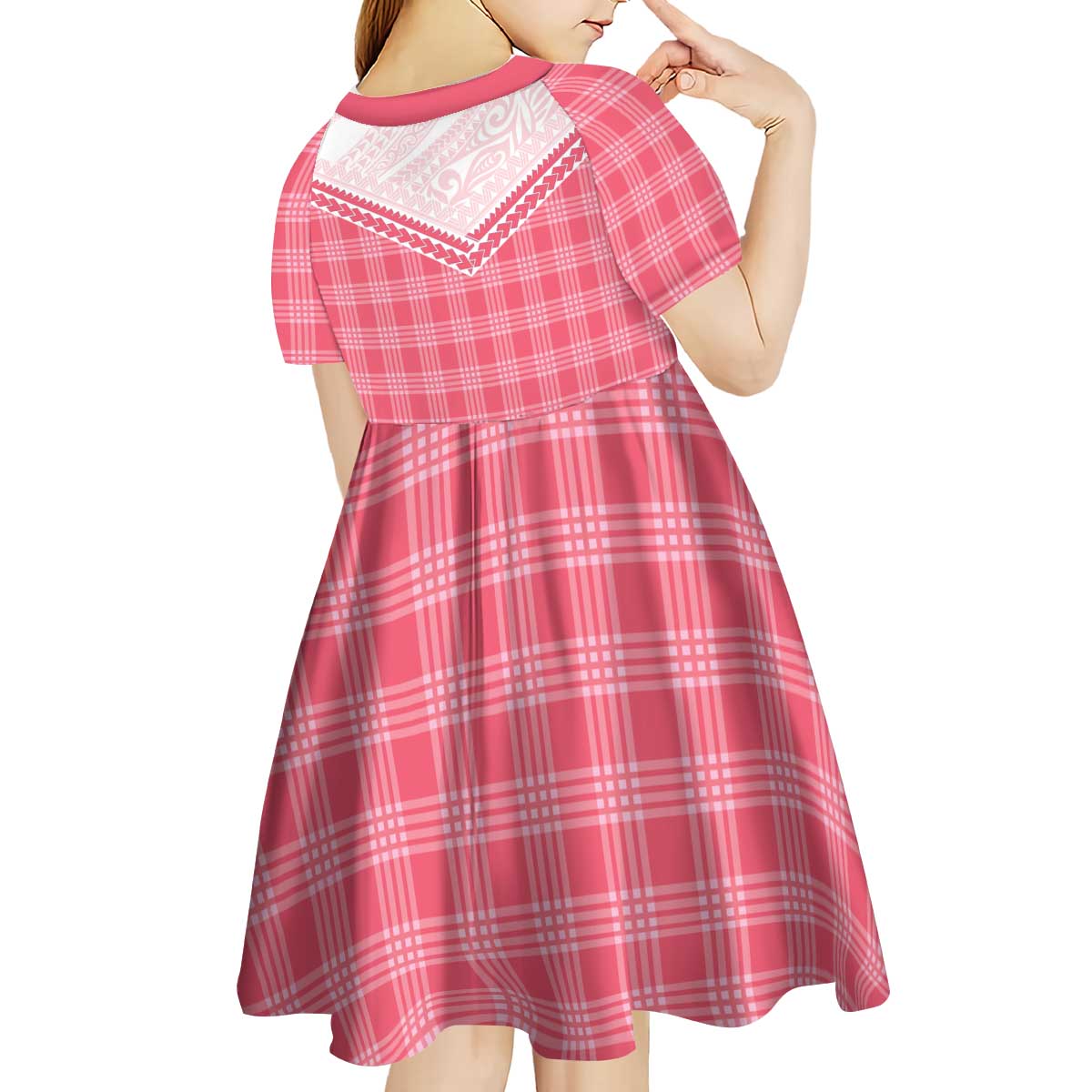 Aloha Hawaii Cowboys Paniolo Kid Short Sleeve Dress Rose Palaka - Polynesian Pride