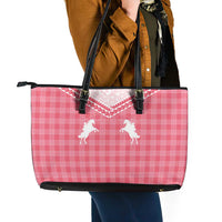 Aloha Hawaii Cowboys Paniolo Leather Tote Bag Rose Palaka - Polynesian Pride
