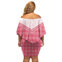 Aloha Hawaii Cowboys Paniolo Off Shoulder Short Dress Rose Palaka - Polynesian Pride