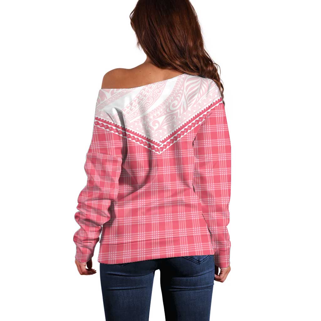 Aloha Hawaii Cowboys Paniolo Off Shoulder Sweater Rose Palaka - Polynesian Pride