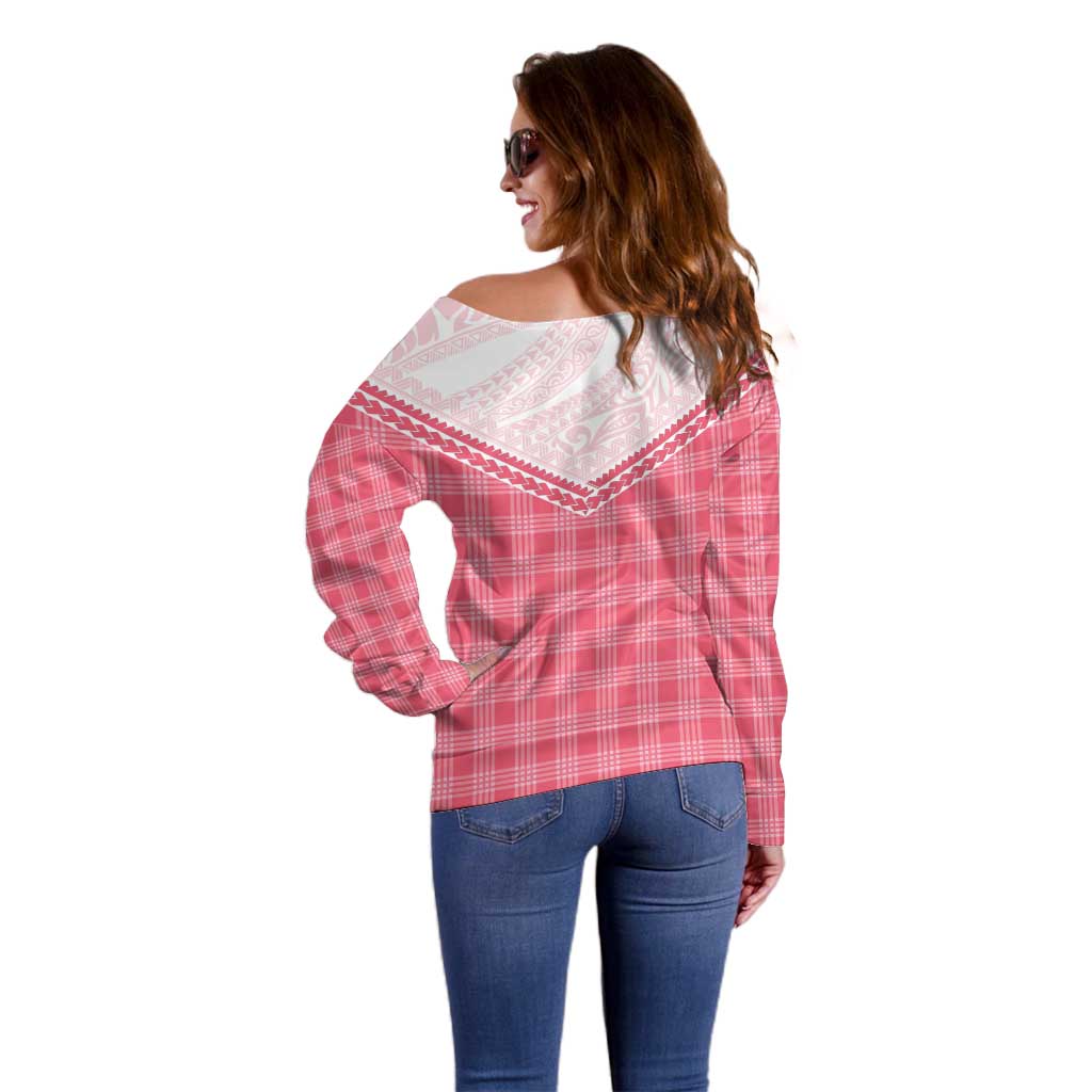 Aloha Hawaii Cowboys Paniolo Off Shoulder Sweater Rose Palaka - Polynesian Pride