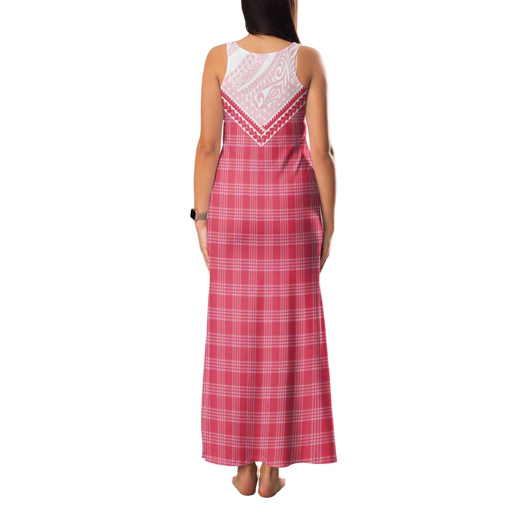 Aloha Hawaii Cowboys Paniolo Tank Maxi Dress Rose Palaka - Polynesian Pride