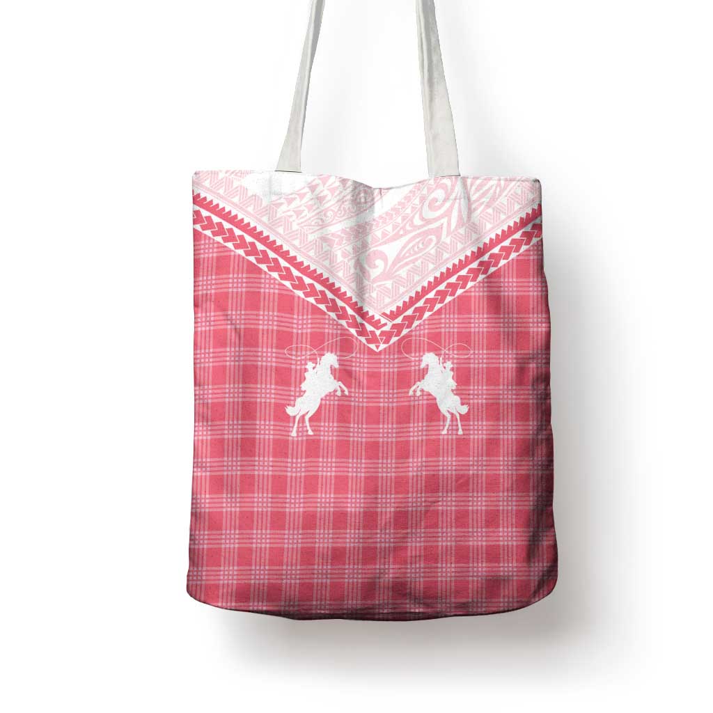 Aloha Hawaii Cowboys Paniolo Tote Bag Rose Palaka - Polynesian Pride