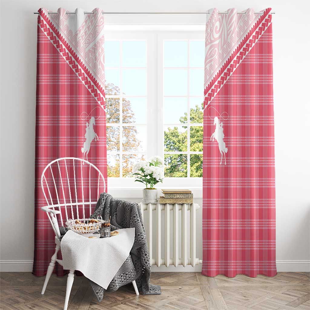 Aloha Hawaii Cowboys Paniolo Window Curtain Rose Palaka - Polynesian Pride
