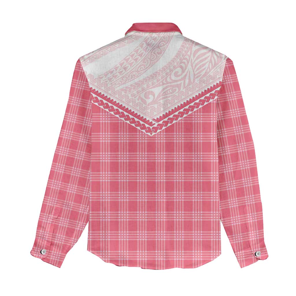 Aloha Hawaii Cowboys Paniolo Women Casual Shirt Rose Palaka - Polynesian Pride
