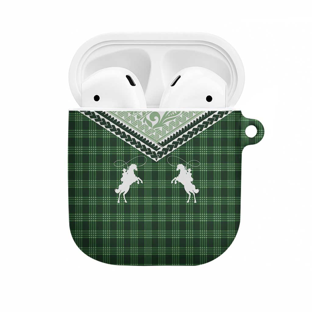Aloha Hawaii Cowboys Paniolo AirPods Case Forest Green Palaka - Polynesian Pride