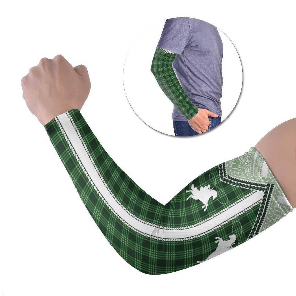 Aloha Hawaii Cowboys Paniolo Arm Sleeves Forest Green Palaka - Polynesian Pride