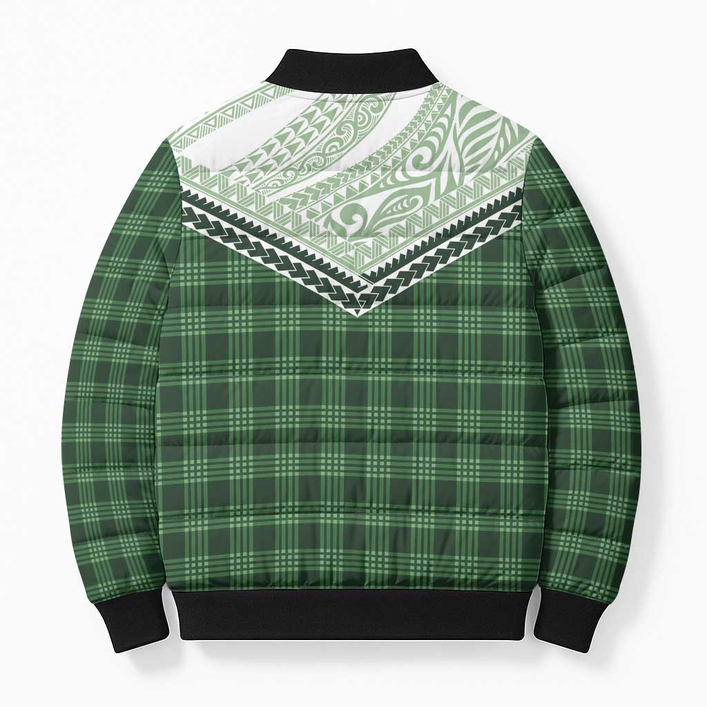 Aloha Hawaii Cowboys Paniolo Bomber Puffer Jacket Forest Green Palaka LT7 - Polynesian Pride