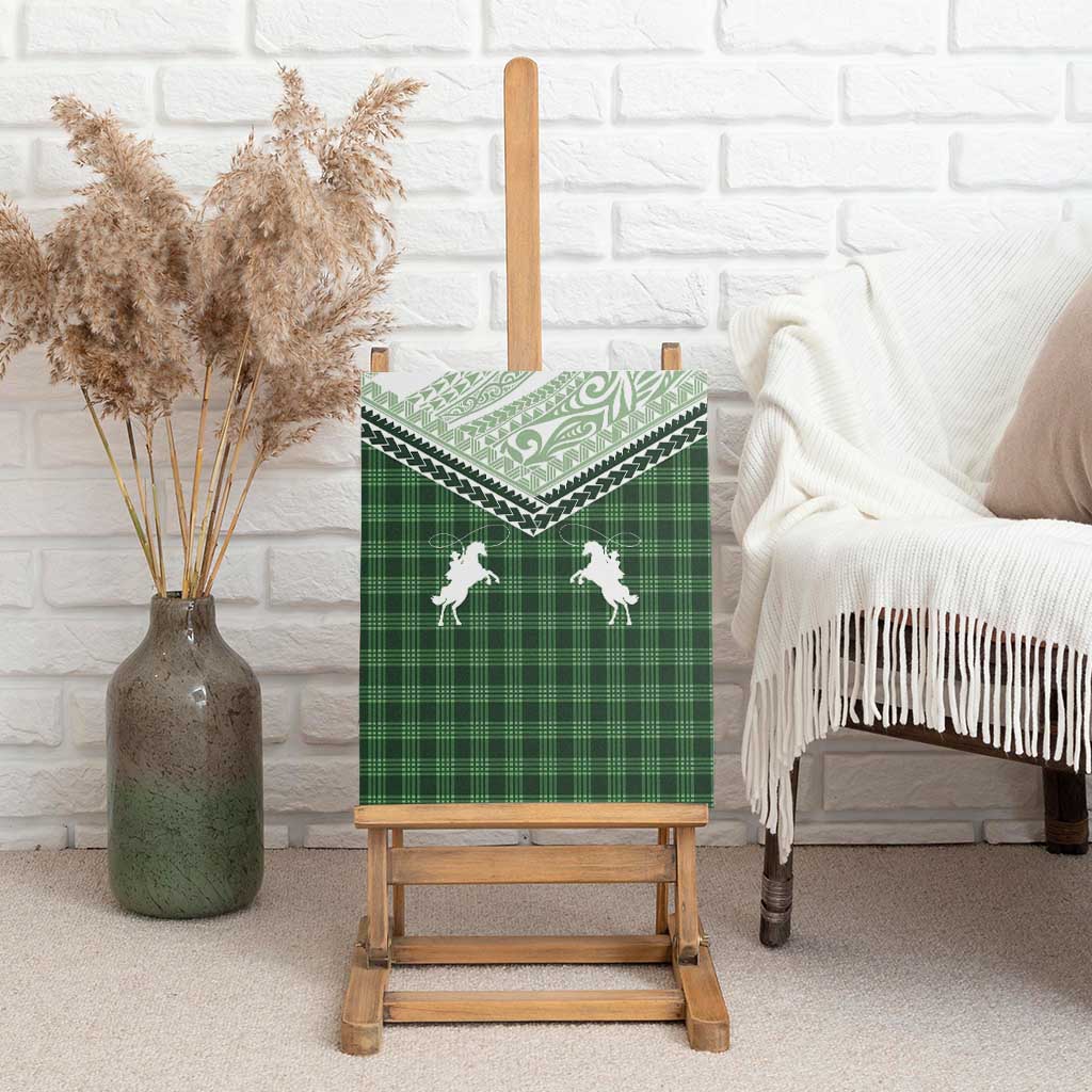 Aloha Hawaii Cowboys Paniolo Canvas Wall Art Forest Green Palaka - Polynesian Pride