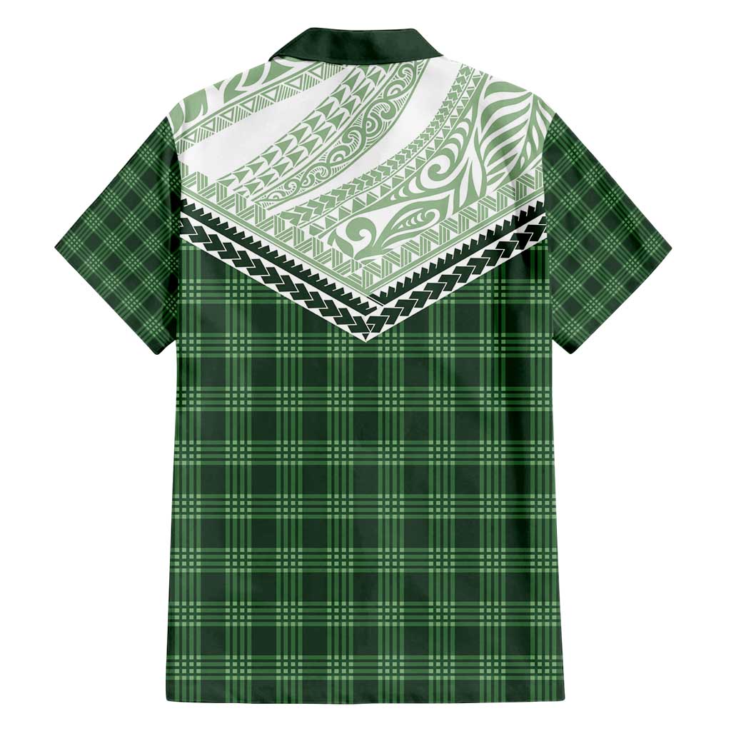 Aloha Hawaii Cowboys Paniolo Family Matching Off Shoulder Short Dress and Hawaiian Shirt Forest Green Palaka LT7 - Polynesian Pride
