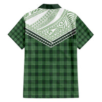 Aloha Hawaii Cowboys Paniolo Family Matching Short Sleeve Bodycon Dress and Hawaiian Shirt Forest Green Palaka LT7 - Polynesian Pride