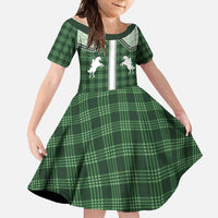 Aloha Hawaii Cowboys Paniolo Family Matching Tank Maxi Dress and Hawaiian Shirt Forest Green Palaka LT7 Daughter's Dress Dark Green - Polynesian Pride