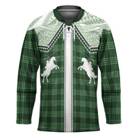 Aloha Hawaii Cowboys Paniolo Hockey Jersey Forest Green Palaka - Polynesian Pride