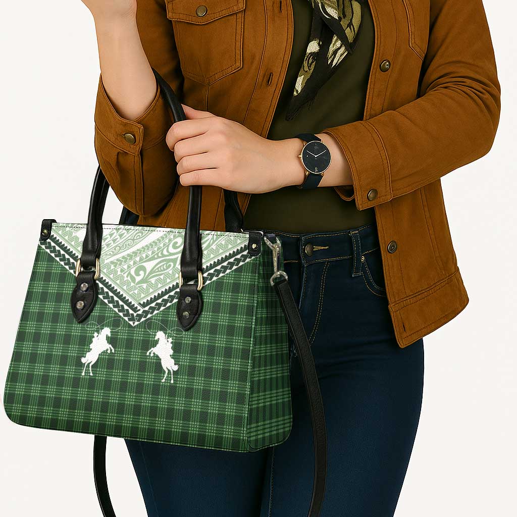 Aloha Hawaii Cowboys Paniolo Leather Bag Forest Green Palaka - Polynesian Pride