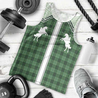 Aloha Hawaii Cowboys Paniolo Men Tank Top Forest Green Palaka - Polynesian Pride