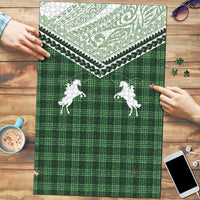 Aloha Hawaii Cowboys Paniolo Puzzle Forest Green Palaka LT7 Dark Green - Polynesian Pride