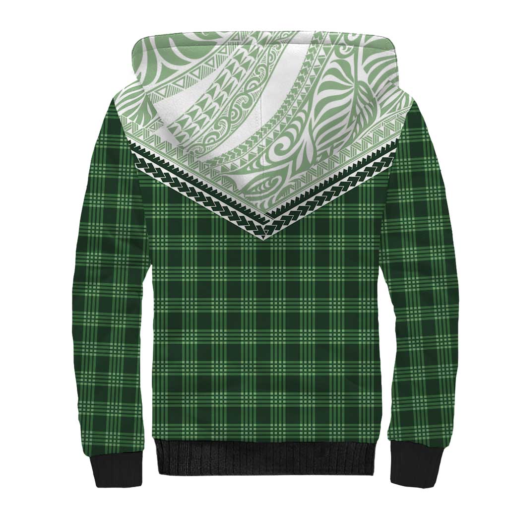 Aloha Hawaii Cowboys Paniolo Sherpa Hoodie Forest Green Palaka - Polynesian Pride