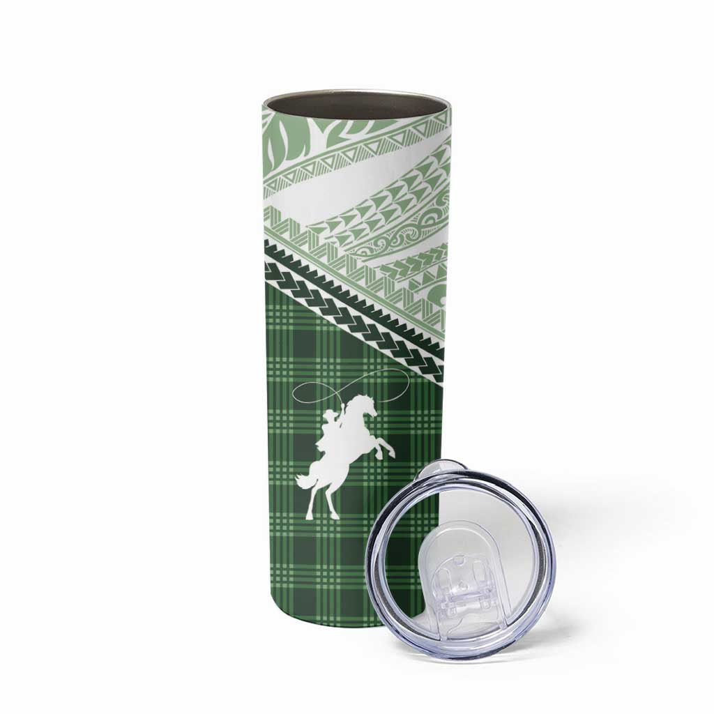 Aloha Hawaii Cowboys Paniolo Skinny Tumbler Forest Green Palaka LT7 - Polynesian Pride