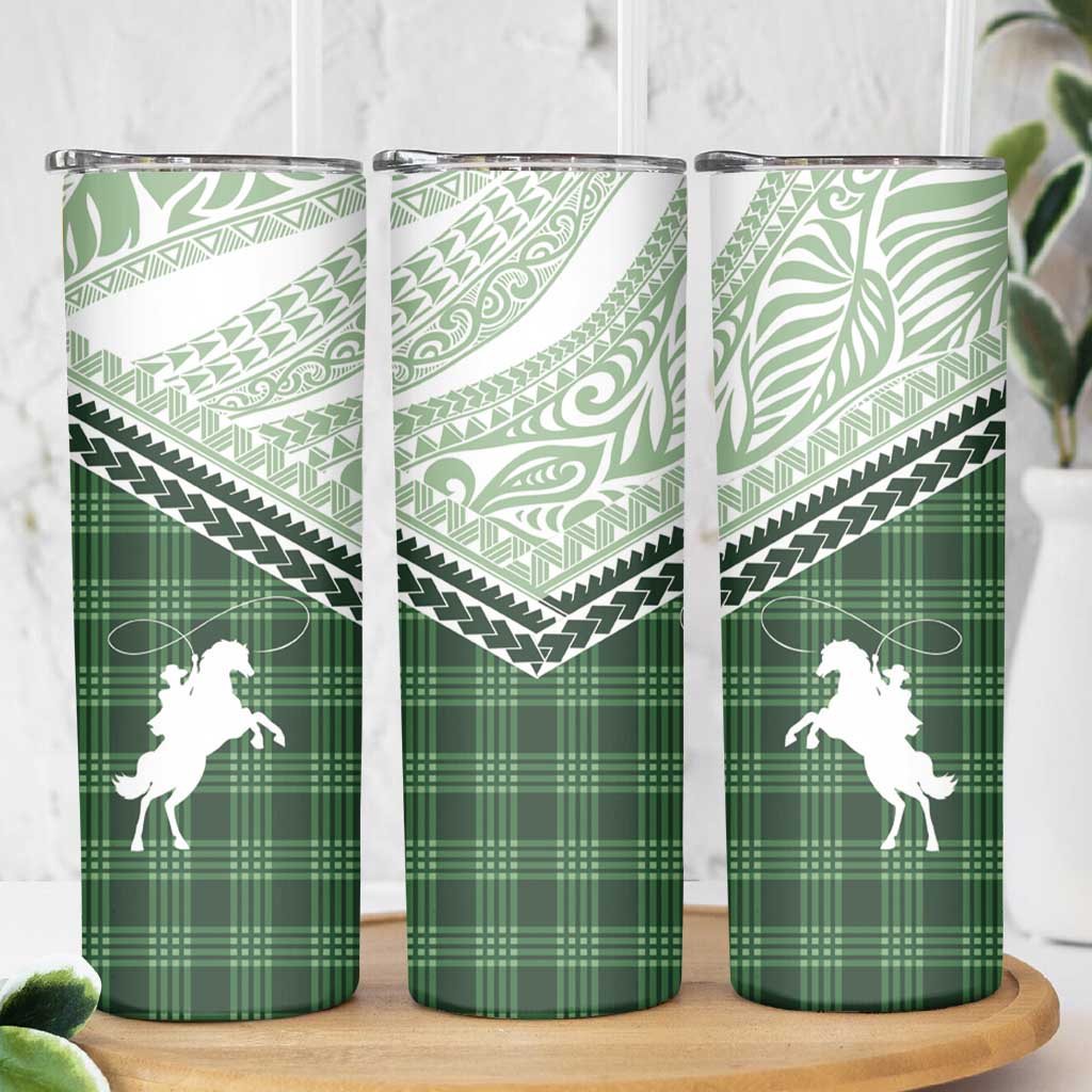 Aloha Hawaii Cowboys Paniolo Skinny Tumbler Forest Green Palaka LT7 - Polynesian Pride