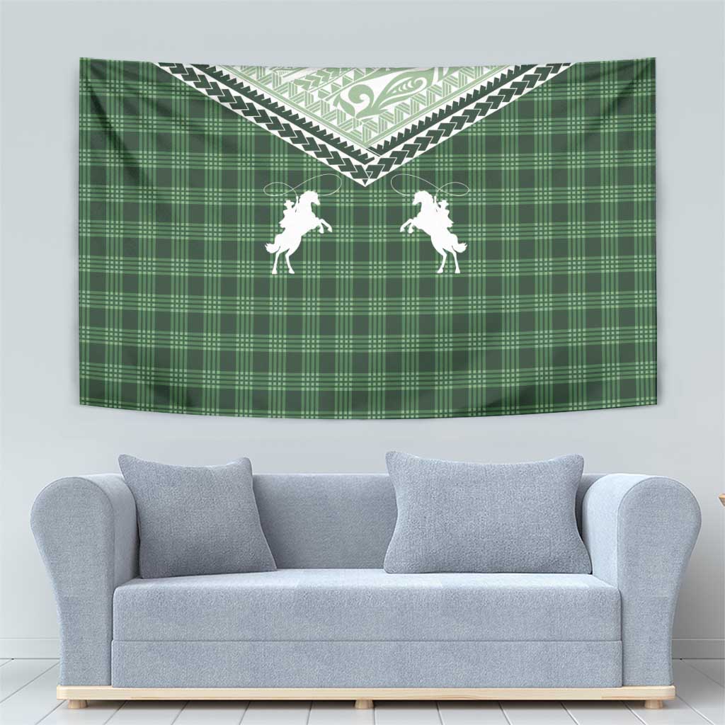 Aloha Hawaii Cowboys Paniolo Tapestry Forest Green Palaka - Polynesian Pride