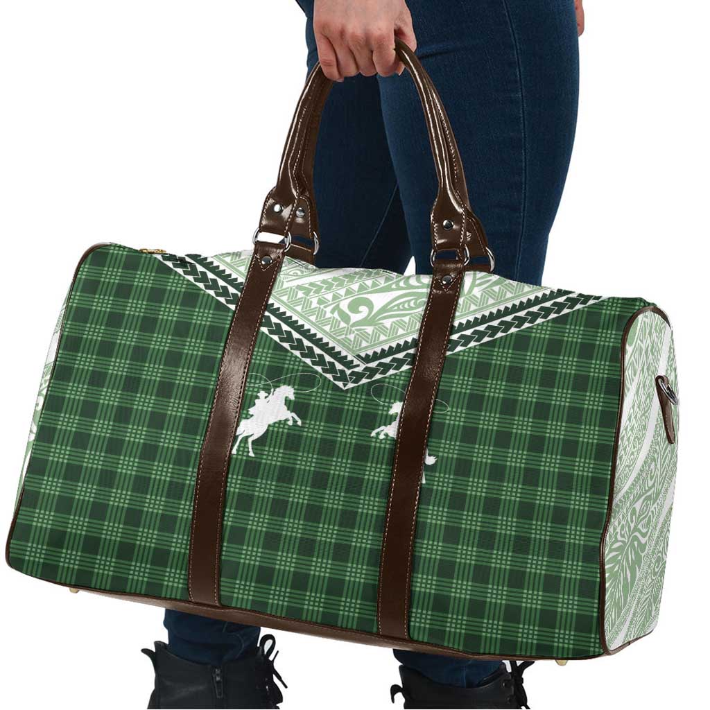 Aloha Hawaii Cowboys Paniolo Travel Bag Forest Green Palaka - Polynesian Pride