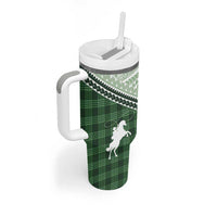 Aloha Hawaii Cowboys Paniolo Tumbler With Handle Forest Green Palaka - Polynesian Pride