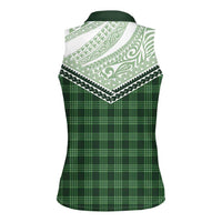 Aloha Hawaii Cowboys Paniolo Women Sleeveless Polo Shirt Forest Green Palaka LT7 - Polynesian Pride
